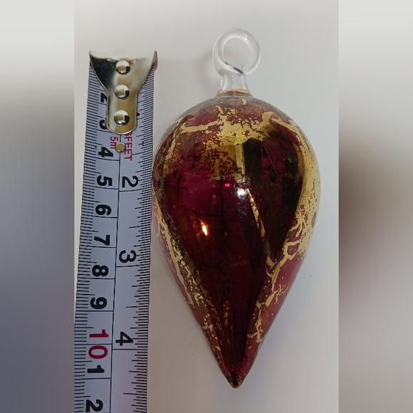 BLOWN GLASS Ornament with Gold Applique - Picture 4 of 4